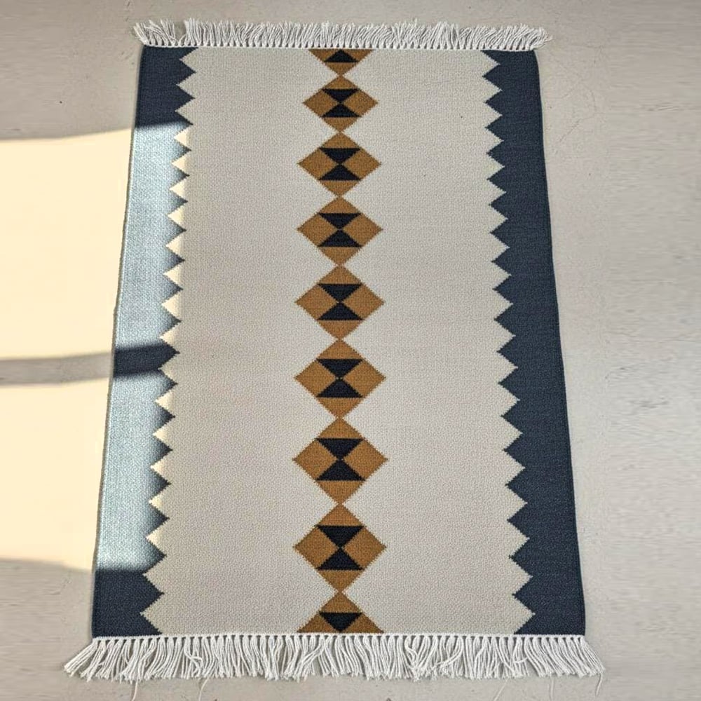 Handmade Wool Multicolor Vintage Dhurrie For Home